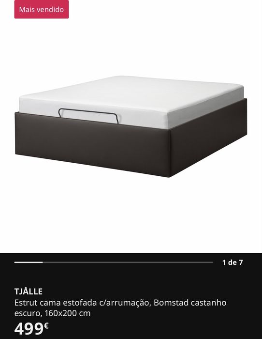 Somier IKEA TJÄLLE 160x200 cm com arrumação