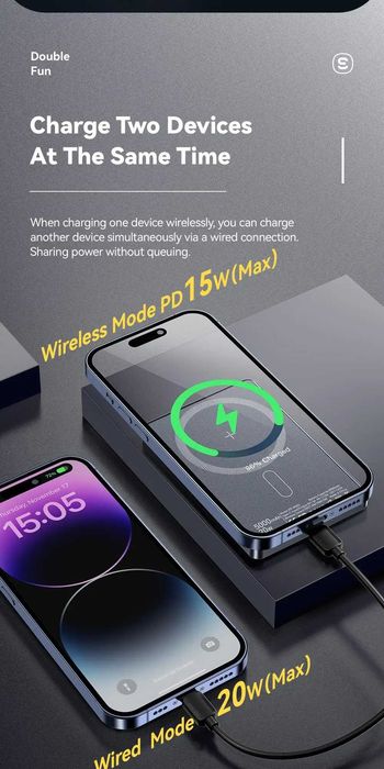 5000mAh Power Bank PD20W,Magnetic Magsafe 15W .(ESSAGER)