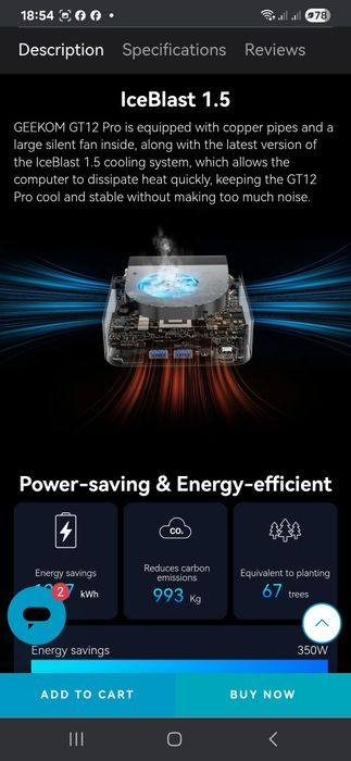 Geekom GT12 PRO mini PC CPU Intel i9 DDR4 32GB SSD M.2 2TB пк компютер