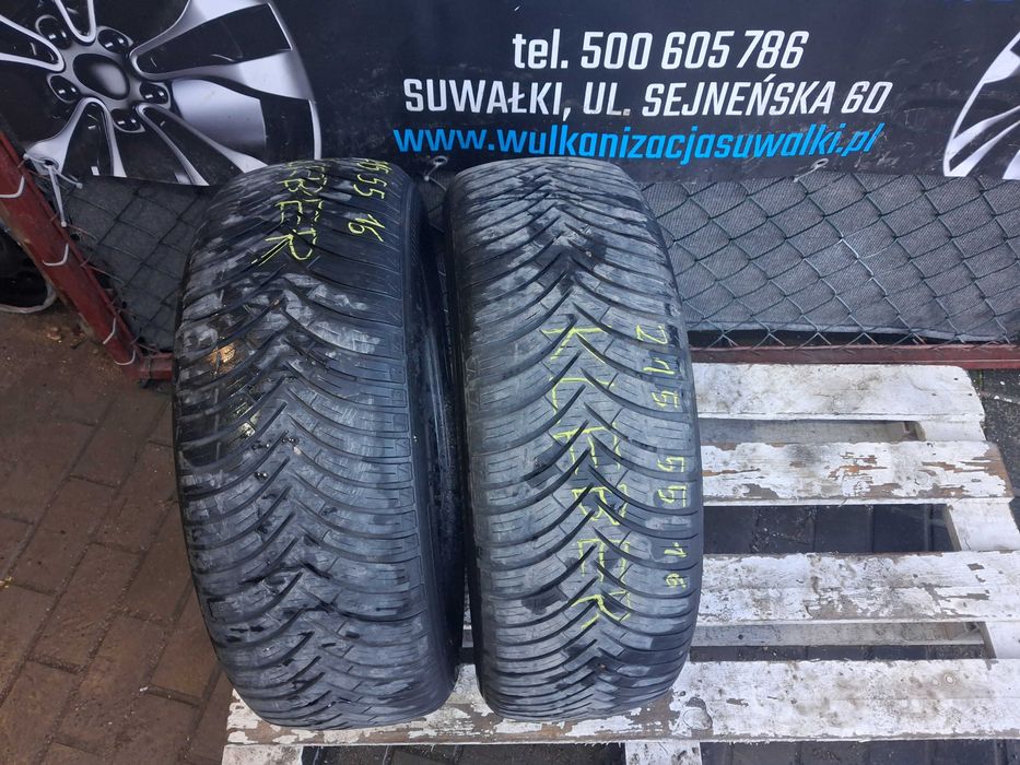 2x używane opony wielosezonowe 215/55 R16 Kleber Gwarancja Montaż