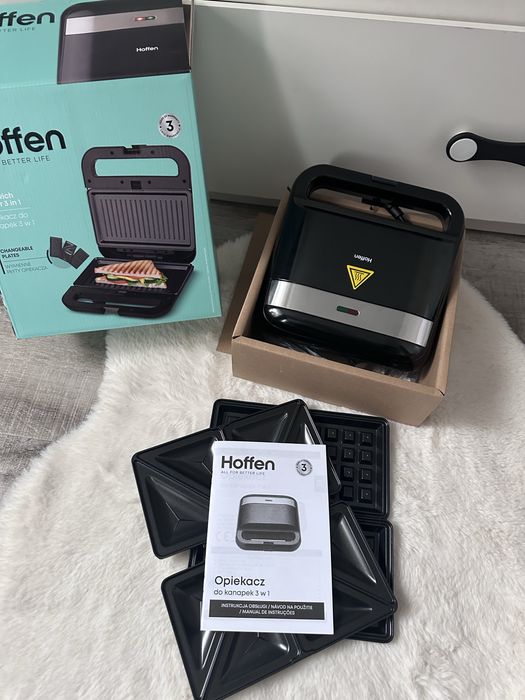 Opiekacz do kanapek toster 3w1 grill elektryczny gofrownica hoffen tefal mpm