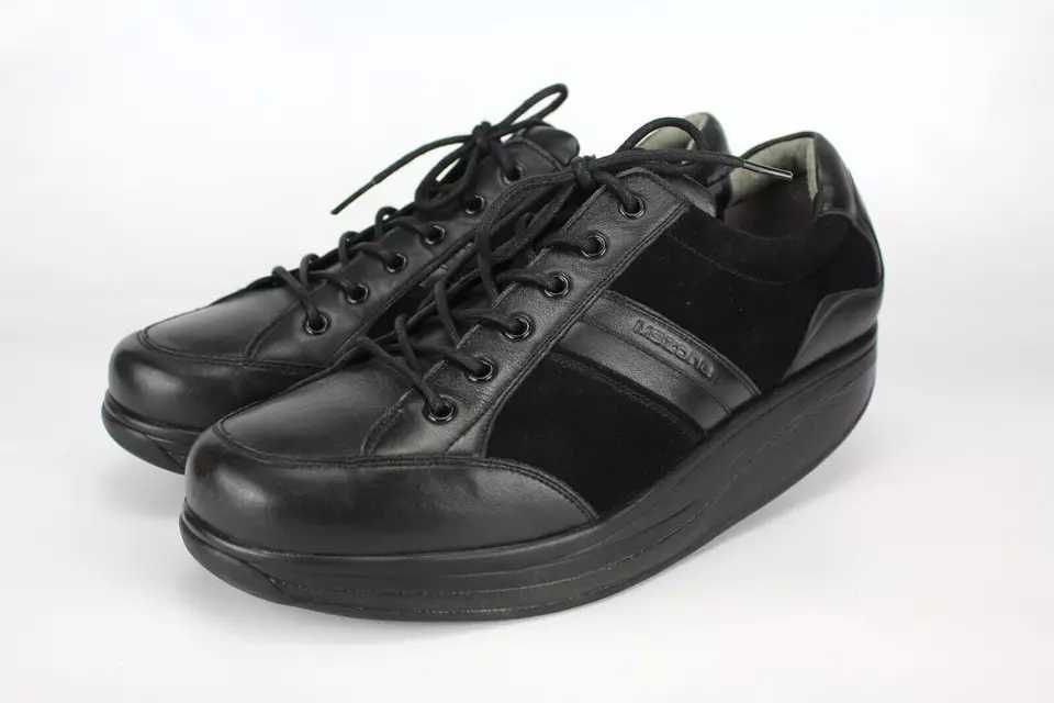 MTB Shoes/Loafers, Genuine Leather and Artificial Suede, Black, Size 4364297966585090121