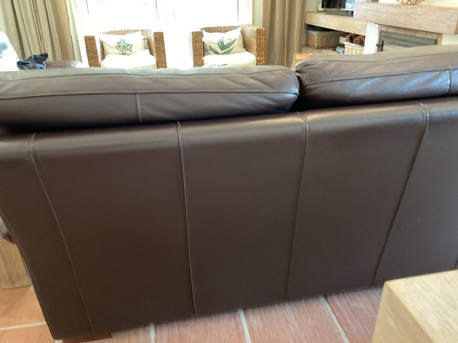 Sofas em pele castanha
