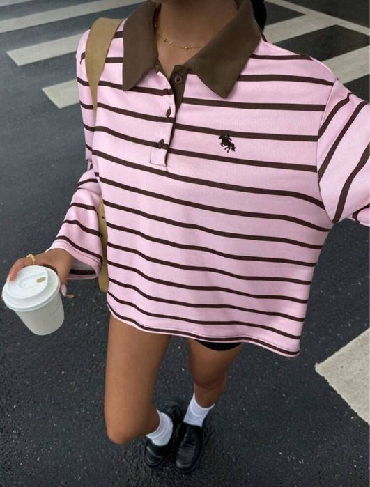 кофтинка Оверсайз поло в  смужку