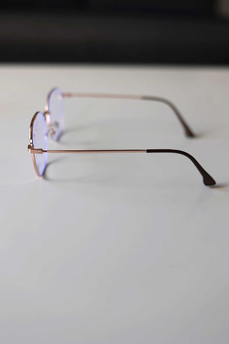 !Jak nowe! Okulary zerówki w oprawce w kolorze złota!