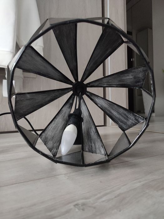 Lampa sufitowa wisząca czarna metalowa loft