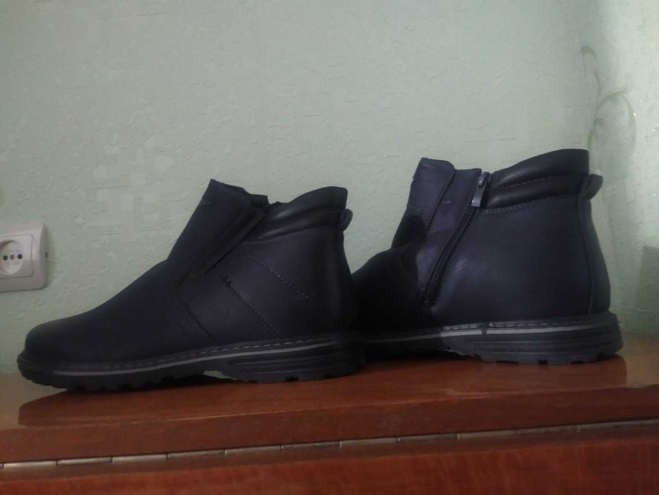Чоботи зимові чоловічі шкіряні