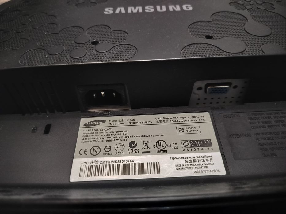 Monitor Samsung 933SN, 19cali