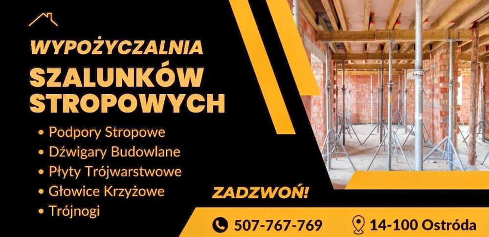 Wynajem szalunków szalunki stropowe stemple budowlane dźwigary