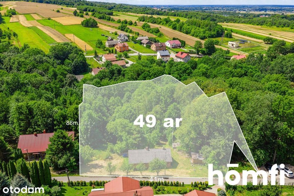 Drewniany dom na 49ar działce blisko Rzeszowa