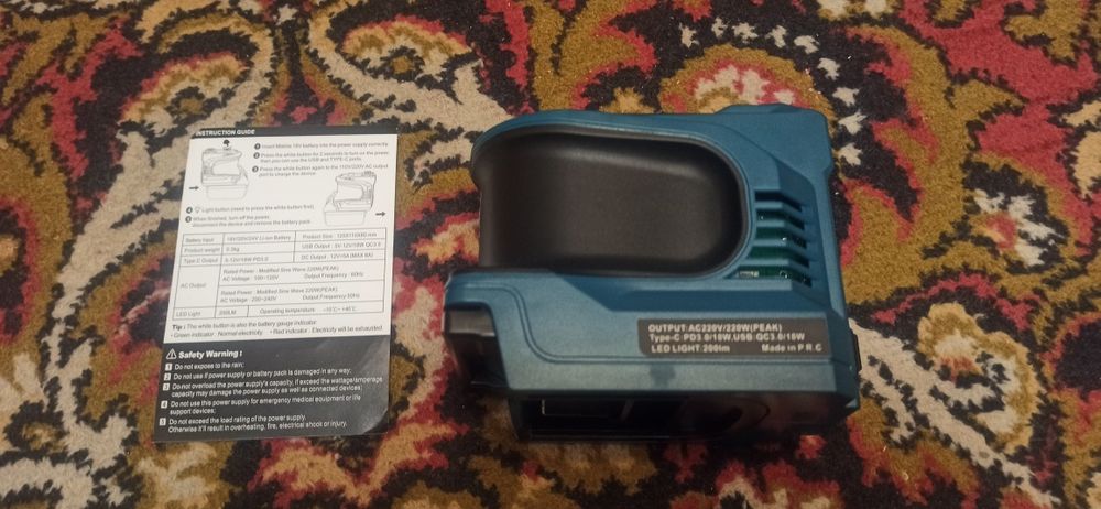 Преобразователь - инвертор под Makita напряжения с 21 В в 220 В 50Гц.