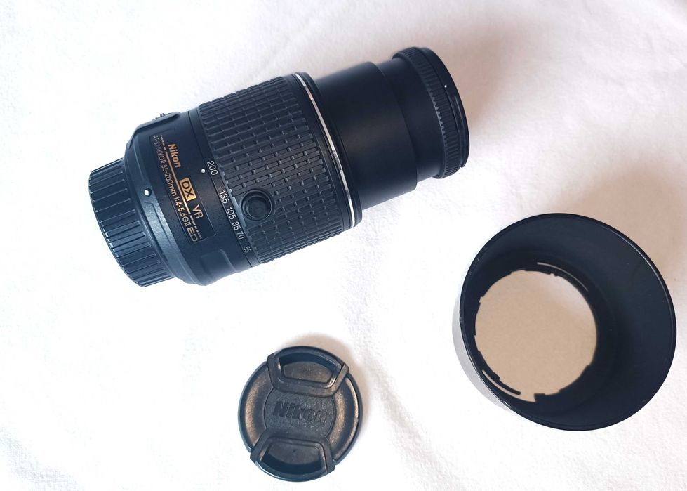 Lente Nikon AF-S 55-200mm VR II objetiva em muito boas condições