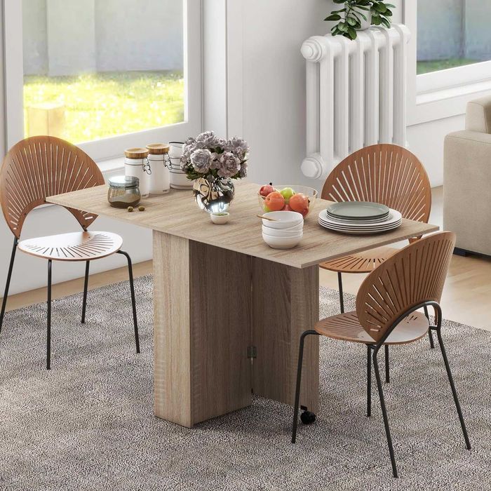 Mesa sala de jantar, cozinha ou escritório dobrável e com rodas NOVO