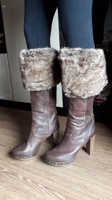 Piękne skórzane buty kozaki Venezia r.41 jak nowe!