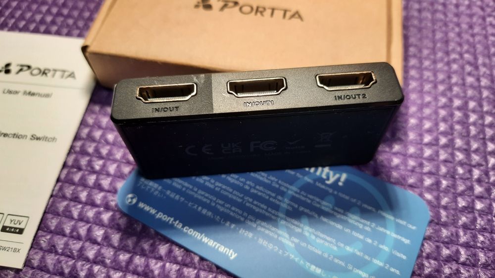 Переключатель HDMI 4K 60 Гц, двунаправленный коммутатор PORTTA