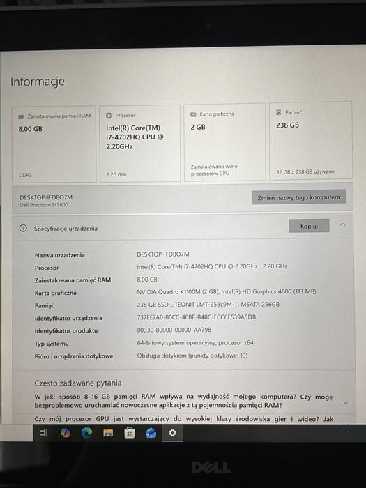 laptop do gier/biurowy