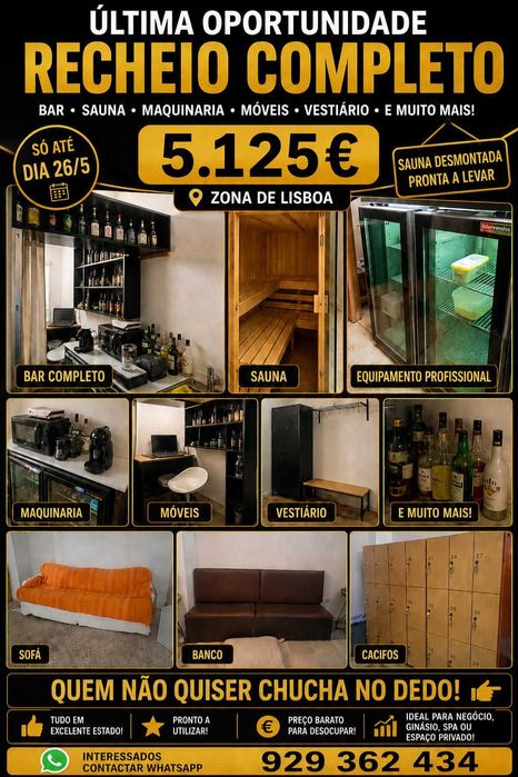 Recheio completo Espaço Comercial Lisboa