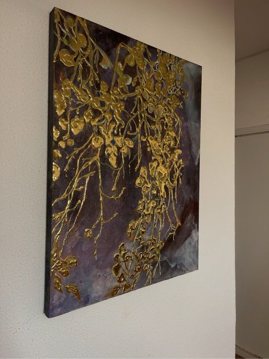 Quadro abstrate grande em resina, pintura para sala