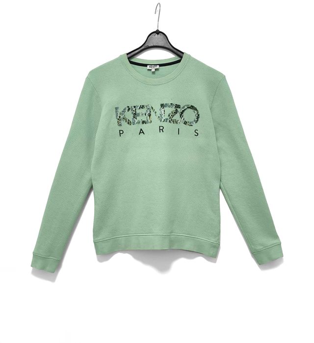 Bluza Teksturowana Cekinowe Logo Miętowa Kenzo |R. L