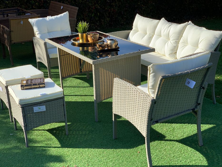 NOWE meble z technorattanu MODENA – zestaw ogrodowy sofa + 2 fotele + stol