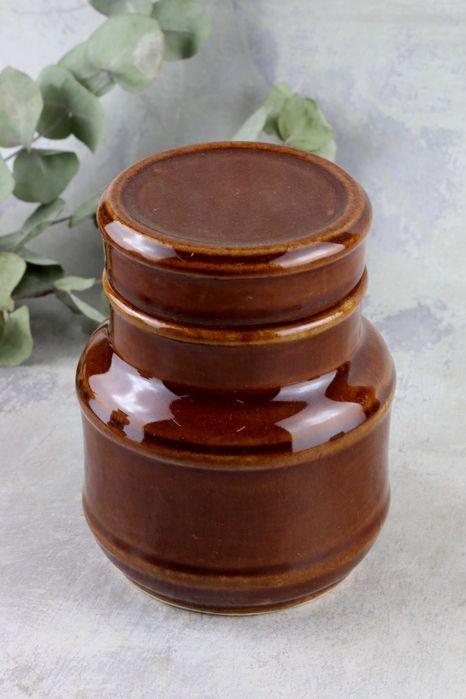 Ceramiczny pojemnik z przykrywką Bolesławiec ceramika prl vintage