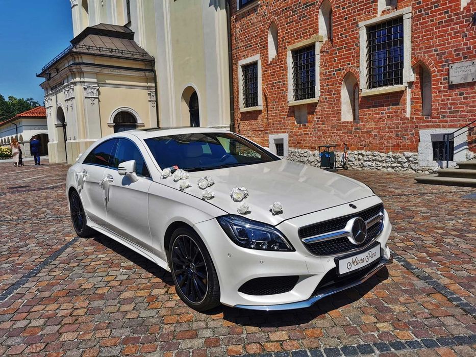 Mercedes CLS Biała Perła Samochód/Auto do Ślubu Wesele Cennik