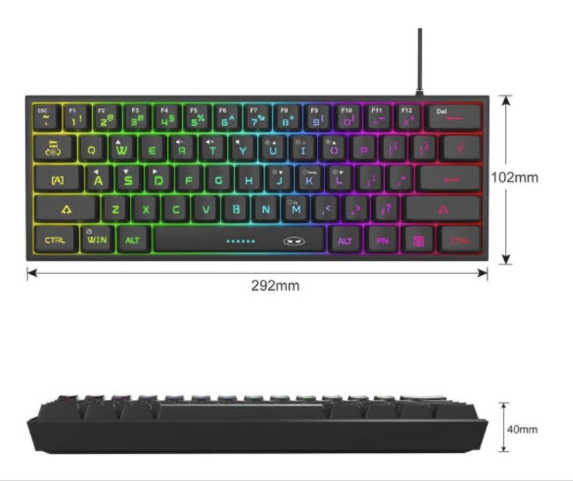 Механическая RGB клавиатура MageGee 60%