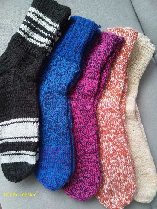 Skarpety ręcznie robione Leokadia męskie rozmiar 44-47 stopa 28-30 cm