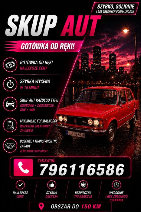 Skup aut do 20000 złomowanie pojazdów do 4 zł za kg pomoc drogowa mobilna mechanika do 150 km