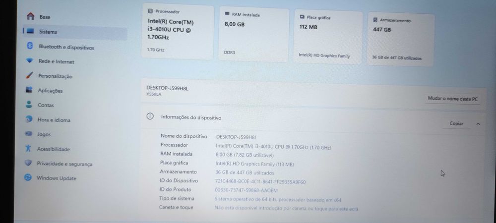 Portátil ASUS I3 - 15.6"