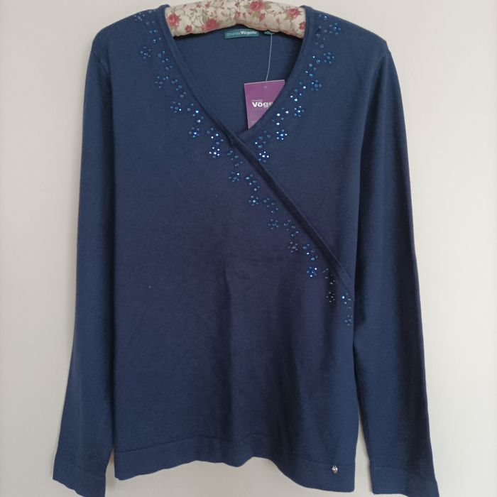 Granatowy sweter L