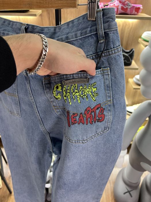Джинси Chrome Hearts Limited Cross Logo Blue