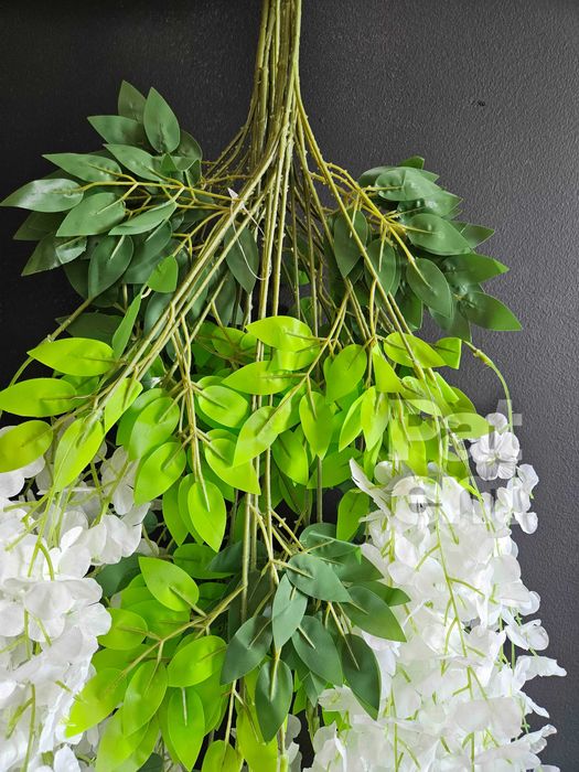 Wisteria biała jasna glicynia sztuczna girlanda dekoracja 12 sztuk