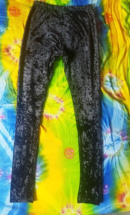 Legginsy czarne welur H&M S