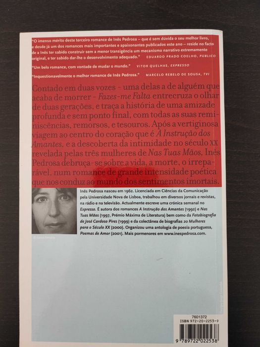 Fazes-me falta, Inês Pedrosa