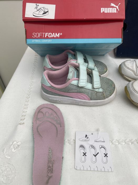 Tenis Reebok Perola e Puma Glitter menina 23