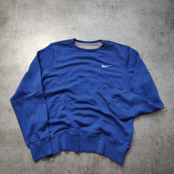 MĘSKA Bluza Granatowa Małe Logo Bawełna Swoosh Nike bez Kaptura Haft