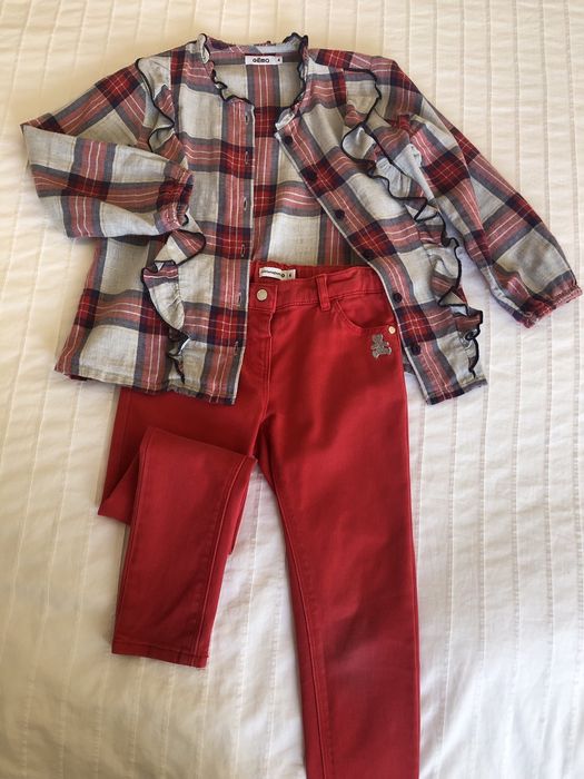 Conjunto 4 anos calcas LuluCastagnette e blusa gémo
