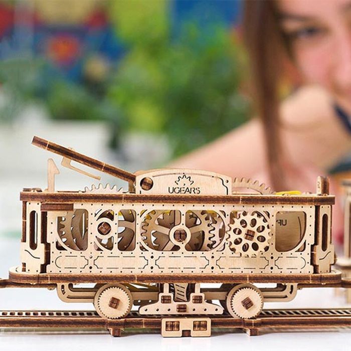 3D пазл трамвайна лінія Ugears Механічне місто