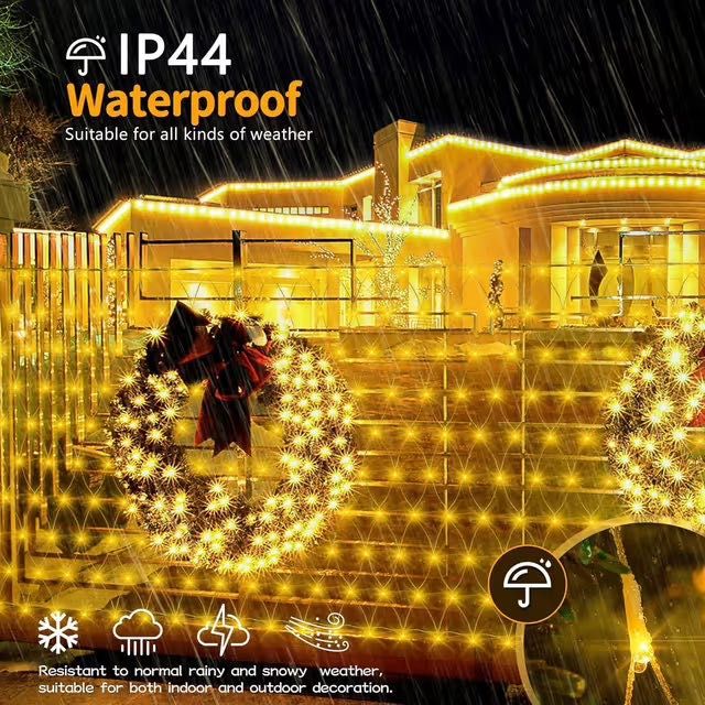 Siatka Lampki LED Girlanda LED Kurtyna 1,5X1,5m ciepły biały
