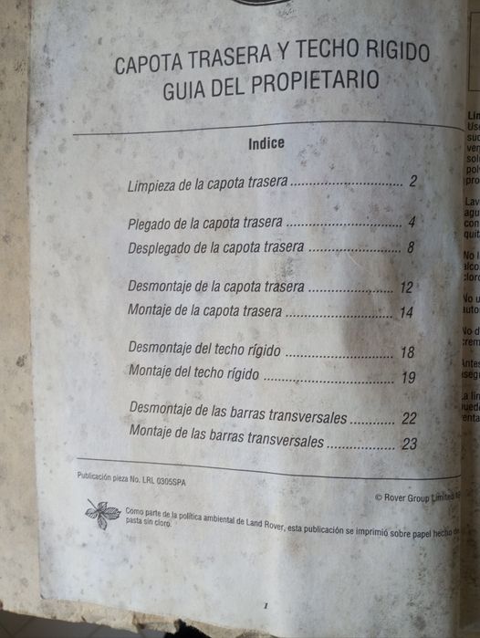 Manual das Capotas do Freelander 3 portas