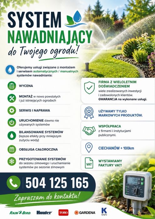 Systemy Nawadniające - Montaż / Serwis / Naprawa