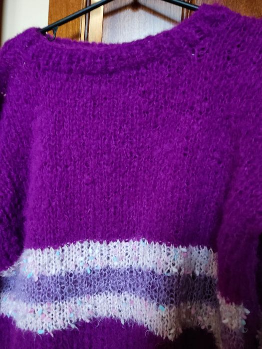 Sweter moherowy ręcznie robiony