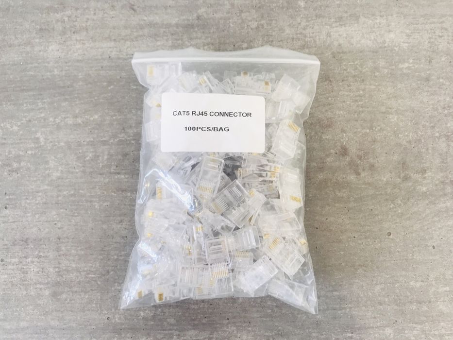 100 Шт Коннекторы RJ-45 коннектор cat 5e , сетевые для интернета ОПТ