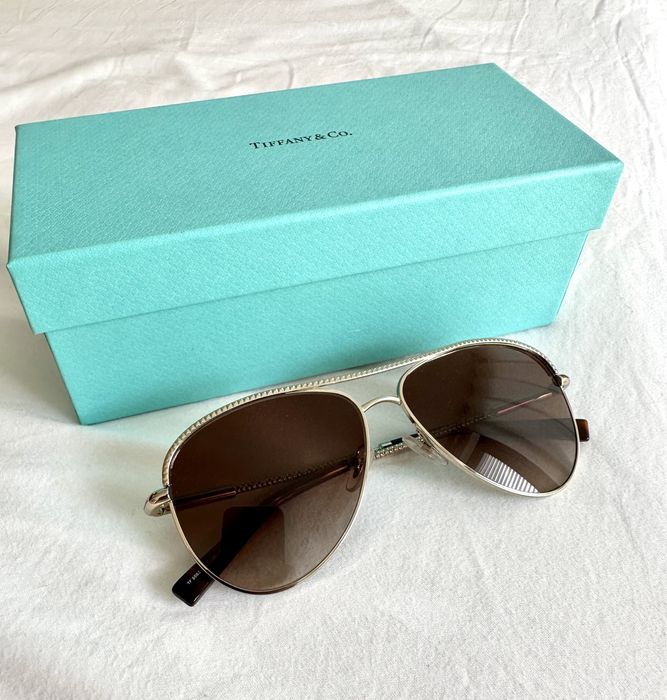 Óculos de sol Tiffany & Co Diamond Point Aviator NOVOS