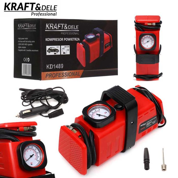 KRAFT&DELE Kompresor Samochodowy Sprężarka Pompka Kół 12/230v KD1489