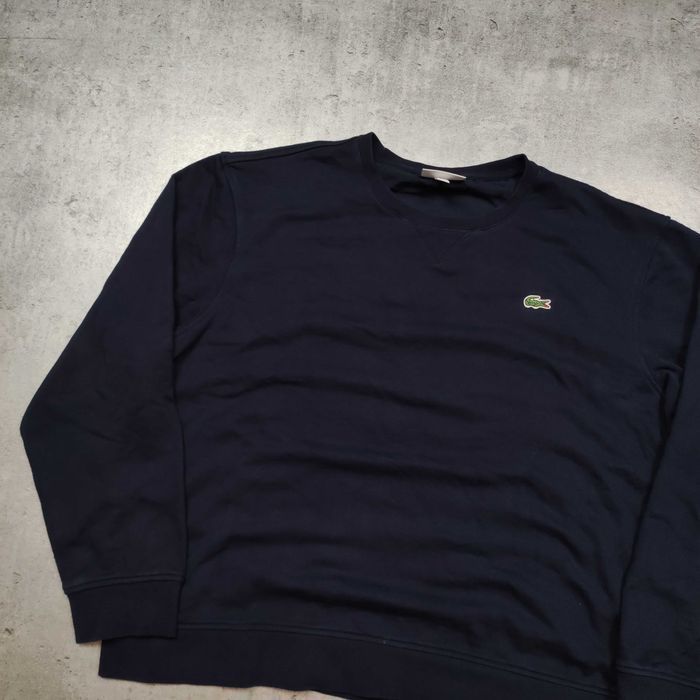 MĘSKA Bluza PREMIUM Granatowa Bawełna Elegancka Haft Logo Lacoste