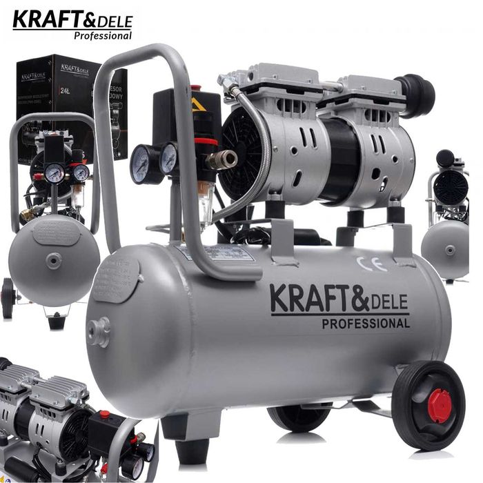 KRAFT&DELE Kompresor Bezolejowy 24l 8 Bar Sprężarka 1200w KD1395