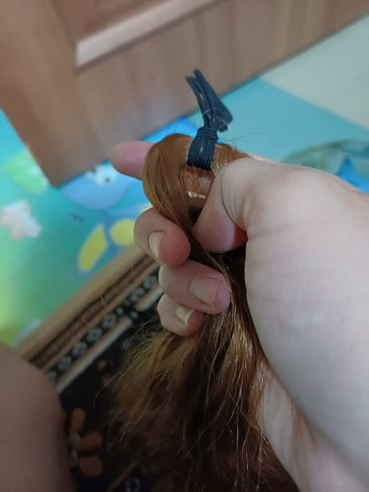 Волосы искусственный, хвостик,  черный, шатен,новый.