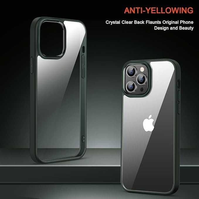 Etui TENDLIN do iPhone 14, antyżółknięcie, przezroczyste, zielone